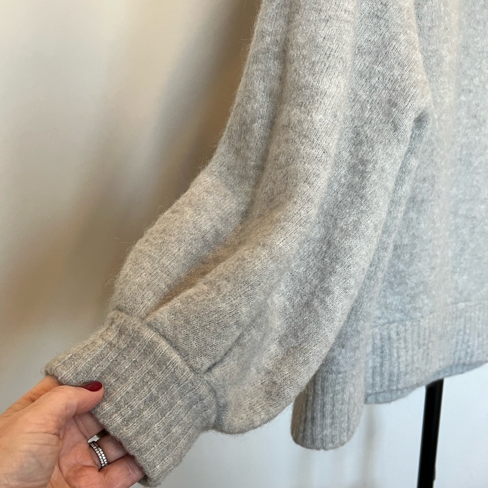 Aritzia Babaton Light Gray Cowl Neck Mohair and Wool Sweater - Picture 4 of 10
